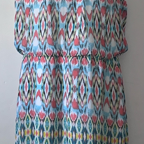 Robbie Bee Dress Sz12 Knee Length Soft Multi Color Pattern Elastic Waist… - Picture 2 of 16